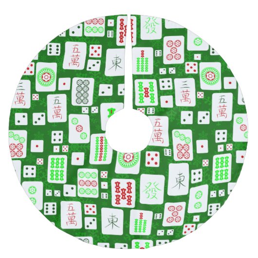 Groene Kerst Mahjong Chinese tegels Spel Aziatisch Kerstboom Rok (Voorkant)