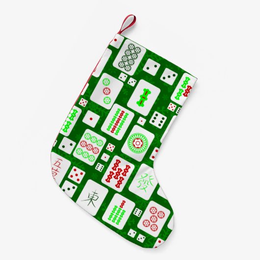 Groene Kerst Mahjong Chinese tegels Spel Aziatisch Kleine Kerstsok (Voorkant (Hangend))