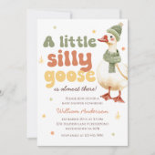 Groene Kerst Malle Gans Baby Shower Kaart (Voorkant)