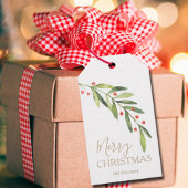 Groene Kerst Merry Christmas Cadeaulabel