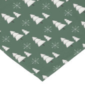 Groene kerst met dennen en sneeuwvlokken korte tafelloper (Hoek)