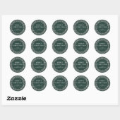 Groene kerst met kerstmis ronde sticker (Vel)