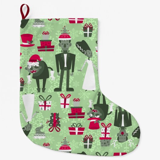groene kerst monster bruid frankenstein grote kerstsok (Voorkant)