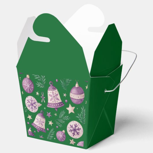 "Groene Kerst Ornament en Bell Favoriet Box" Bedankdoosjes (Geopend)