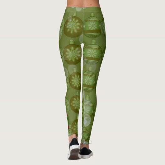 Groene kerst ornament Leggings (Achterkant)