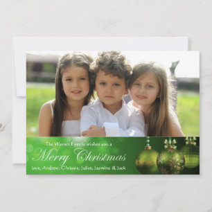 Groene Kerst Ornamentele Versieringen Feestdagenkaart