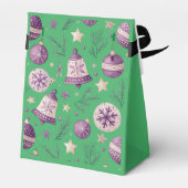 "Groene Kerst Ornamenten- en Bel Favorietendoos" Bedankdoosjes (Achterkant)