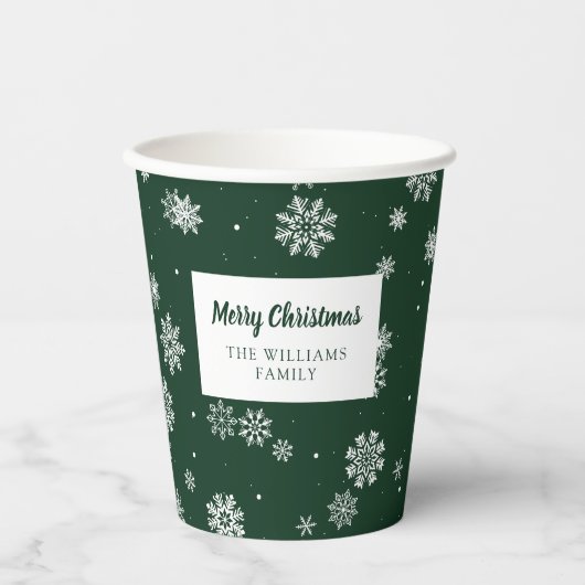 Groene Kerst Papieren Bekers (Voorkant)