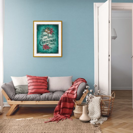 Groene Kerst  Print, Retro Printable Poster