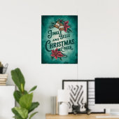 Groene Kerst Print, Retro Printable Poster (Thuiskantoor)