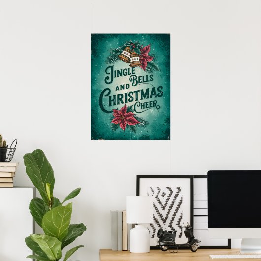 Groene Kerst  Print, Retro Printable Poster (Thuiskantoor)