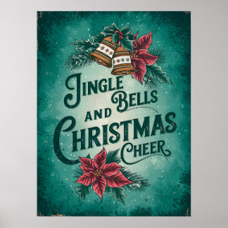 Groene Kerst  Print, Retro Printable Poster