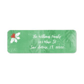 Groene kerst retouradres etiket (Voorkant)