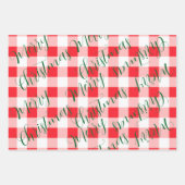 Groene Kerst Rode Check Inpakpapier Vel (Voorkant)