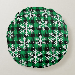 Groene Kerst Ronde Kussen