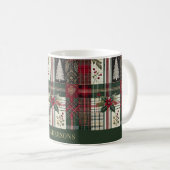 Groene Kerst Rustiek Plaid Tartan Patroon Koffiemok (Voorkant rechts)