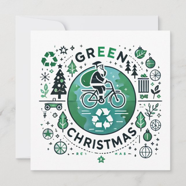 Groene Kerst - Santa en Recycling Design (Voorkant)