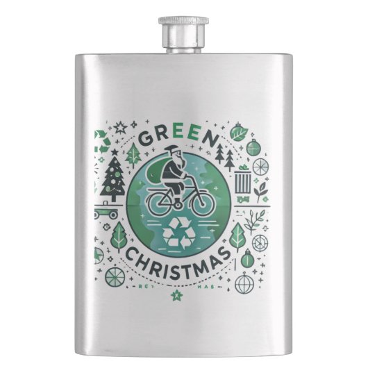 Groene Kerst - Santa en Recycling Design Flacon (Voorkant)