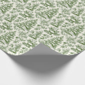 Groene Kerst Santa Toile Cadeaupapier (Hoek)