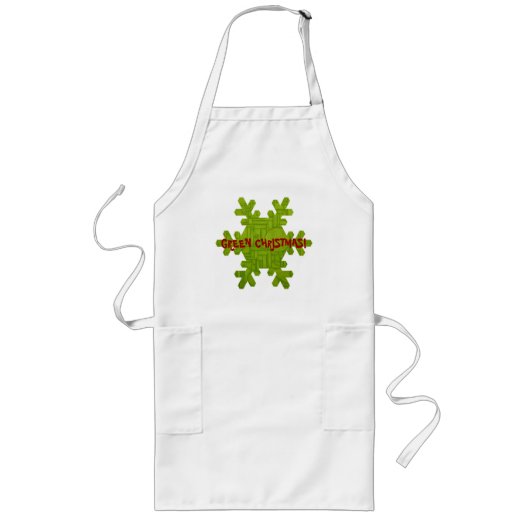 Groene Kerst Schort! Lang Schort (Voorkant)