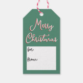 Groene Kerst Simpel Voor Van Cadeaulabel (Voorkant)