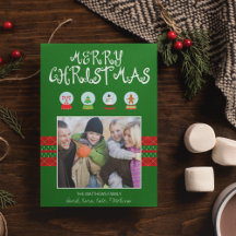 Groene Kerst Sneeuw Wereldbollen Vakantie Fotokaar