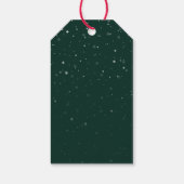 Groene kerst sneeuwvlokken cadeaulabel (Achterkant)