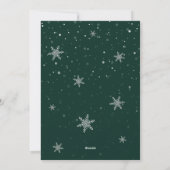 Groene Kerst Sneeuwvlokken Fotocollage Feestdagenkaart (Achterkant)