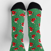 Groene Kerst Sokken met Dansende Kerstman's (Top)
