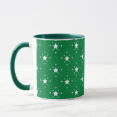 Groene Kerst Sterren Achtergrond Mok (Links)