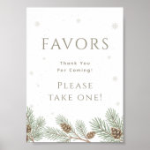 Groene Kerst Winter Bruiloft Favorieten Poster (Voorkant)