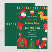 Groene Kerst winter icoon  Kaart (Voorkant / Achterkant)