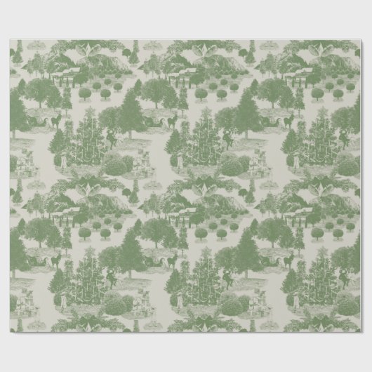 Groene Kerst Winter Wonderland | MEDIUM Cadeaupapier (Vlak)