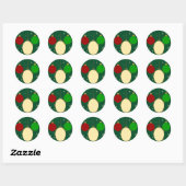 Groene Kerstbal Festive Ronde Sticker (Vel)