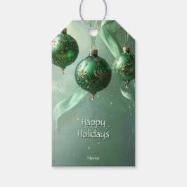 Groene Kerstbal Kerstcadeau Label Cadeaulabel