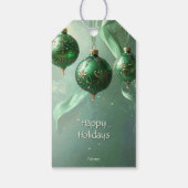 Groene Kerstbal Kerstcadeau Label Cadeaulabel (Achterkant)