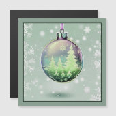 Groene Kerstbal Magnetische Kaart (Voorkant / Achterkant)
