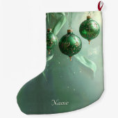 Groene Kerstbal Vakantie Kous Grote Kerstsok (Achterkant)
