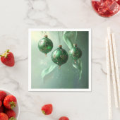 Groene Kerstbal Vakantie Servet (Insitu)