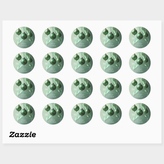 Groene Kerstbal Vakantie Sticker (Vel)
