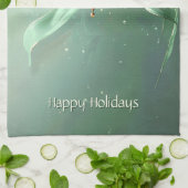 Groene Kerstbal Vakantie Theedoek (Gevouwen)