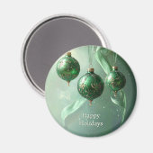 Groene Kerstbal Vakantiemagneet Magneet (Voorkant / Achterkant)