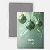 Groene Kerstbal Vakantiemagneet Magneet (Voorkant / Achterkant)