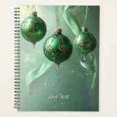 Groene Kerstbal Vakantieplanner Planner (Voorkant)