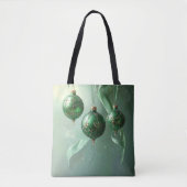Groene Kerstbal Vakantietas Tote Bag (Voorkant)
