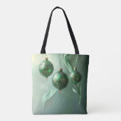 Groene Kerstbal Vakantietas Tote Bag (Achterkant)