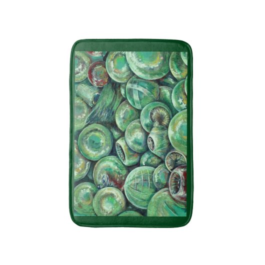 Groene kerstballen badmat (Voorkant Verticaal)