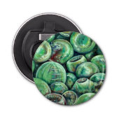 Groene kerstballen button flesopener (Voorkant)
