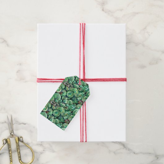 Groene kerstballen cadeaulabel (Met Touw)
