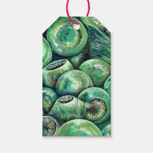 Groene kerstballen cadeaulabel (Voorkant)